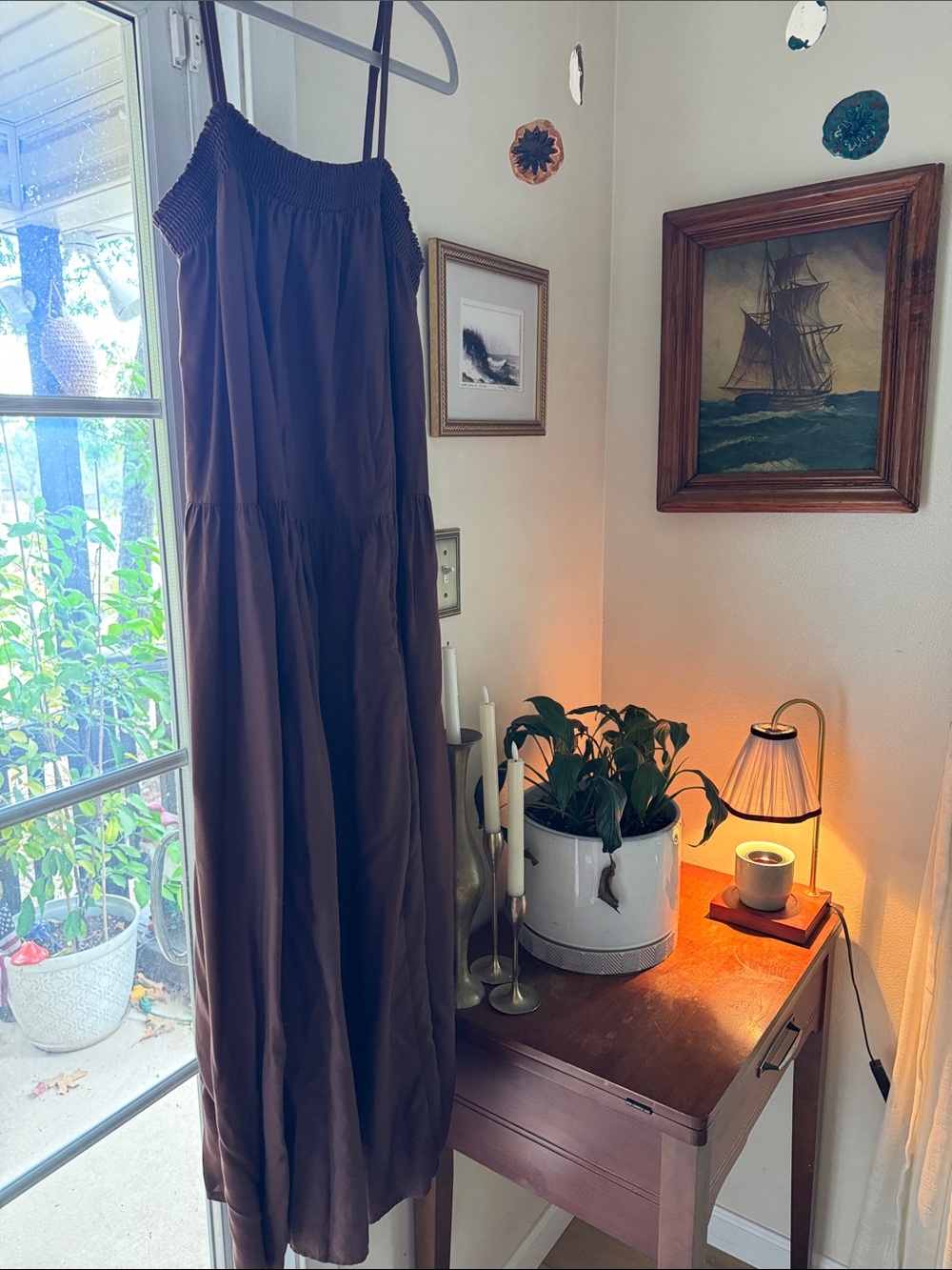 Brown Sleeveless maxi dress Large